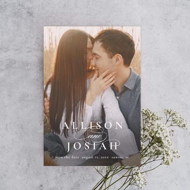 Invitation Magnétique Mariage Photo Sav Typographie Élégante Classique N (Créateur téléchargé)