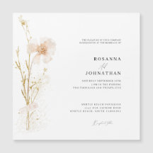 Mariage Romantique Gold & Blush Pressé Fleurs