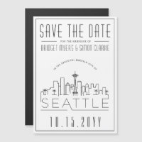 Mariage Seattle | Skyline stylisée Enregistrer la
