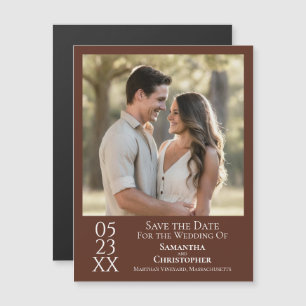 Invitation Magnétique Mariage Simple Moderne Enregistrer la Date Photo M