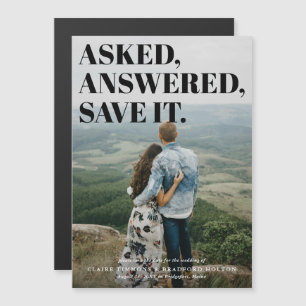 Invitation Magnétique Mariage typographique audacieux et décalé Enregist