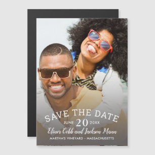 Invitation Magnétique Mariage Une photo Enregistrer l'aimant de la date
