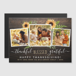 Invitation Magnétique Merci béni Grateful Photos de Thanksgiving