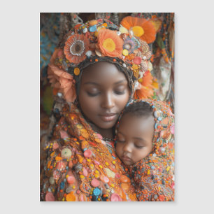 Invitation Magnétique Mère Ethérée Enfant Vibrant Traditionnel Attique