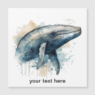 Invitation Magnétique Merveille de baleine aquarelle personnalisée