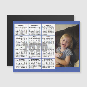 Invitation Magnétique Mini calendrier photo couleur personnalisé