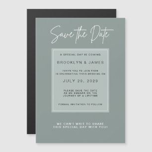 Invitation Magnétique Minimaliste Sage Sauvegarder la Date
