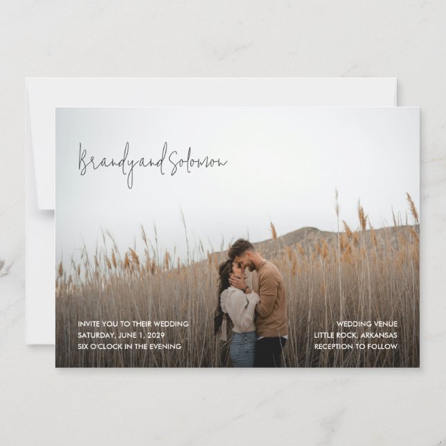 Invitation Magnétique Modern Elegant Photo Wedding (Recto)