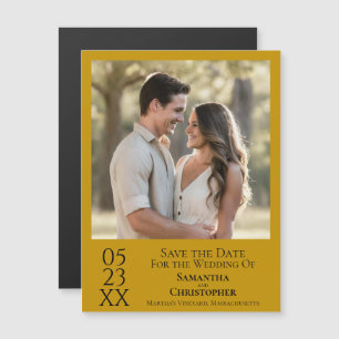 Invitation Magnétique Moderne Simple Mariage Enregistrer la Date Photo S