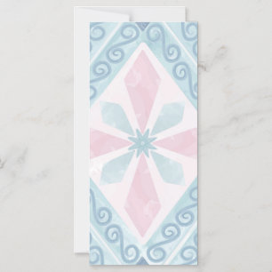 Invitation Magnétique motif bleu en forme de diamant