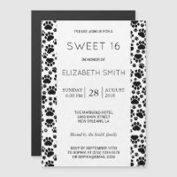 Motif mâché, pattes de chien, noir et blanc, doux 