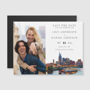 Invitation Magnétique Nashville Riverfront Photo Mariage Enregistrer La 