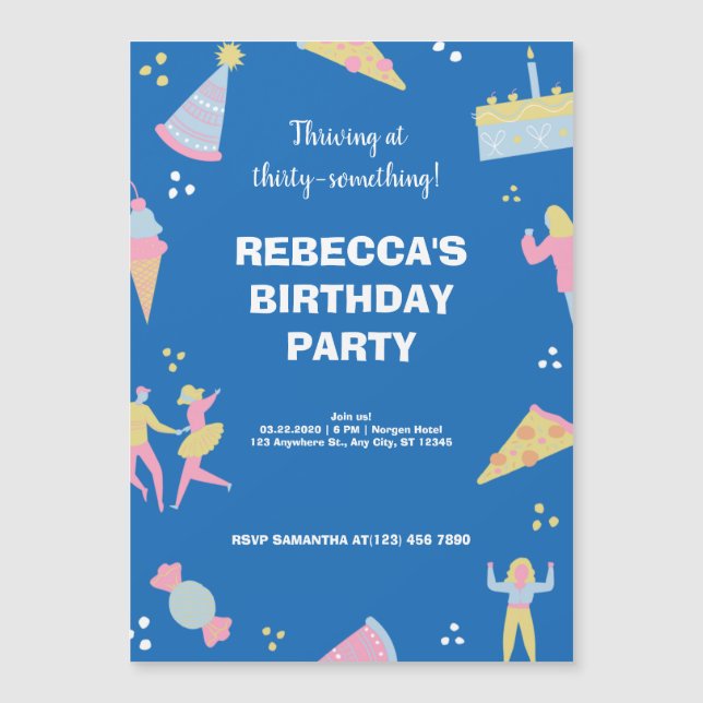 Invitation Magnétique Nouvel anniversaire (Devant)