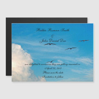 Invitation Magnétique Oiseaux en vol Enregistrer la date