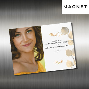 Invitation Magnétique Or d'or d'or d'or d'anniversaire eucalyptus merci 