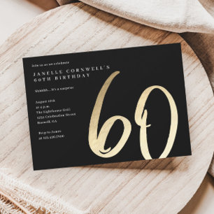 Invitation Magnétique Or minimaliste moderne Type 60e anniversaire