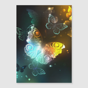 Invitation Magnétique Papillon lumineux et papillons de nuit