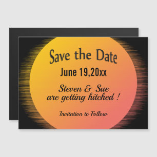 Invitation Magnétique Paramètre flamme Mariage du soir du soleil