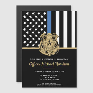 Invitation Magnétique Parti de l'obtention d'un diplôme d'officier de po