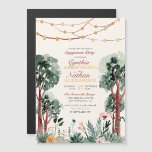 Invitation Magnétique Parti d'engagement floral des arbres botaniques ve