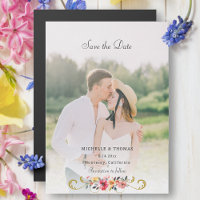Photo Fleur sauvage aquarelle Enregistrer la date