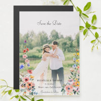 Photo Fleur sauvage aquarelle Enregistrer la date