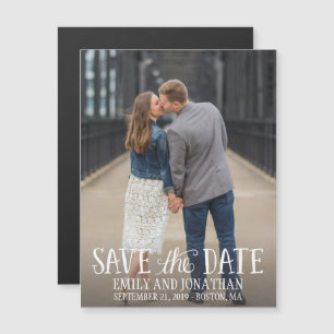 Invitation Magnétique Photo Mariage Enregistrer La Date Magnet, Lettré