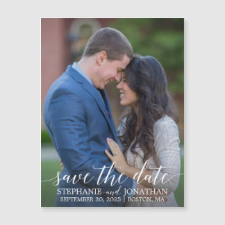 Invitation Magnétique Photo Mariage Enregistrer La Date Magnets, Une Pho