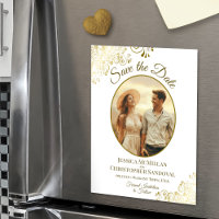 Photo ovale de sauvegarde de date de mariage éléga