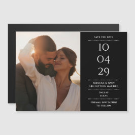 Invitation Magnétique Photographie Mariage Moderne Noir Et Blanc Enregis