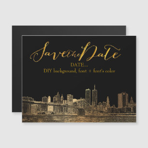 Invitation Magnétique PixDezines NYC Sketched Cityscape
