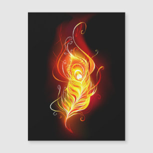Invitation Magnétique Plume de paon de feu