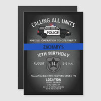 Police VUS Badge Mince Ligne Bleue Anniversaire