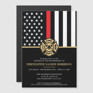 Invitation Magnétique Pompier Service des incendies Parti de retraite
