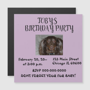 Invitation magnétique pour l'anniversaire de mon c
