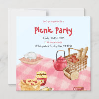Invitation magnétique pour une fête de pique-nique
