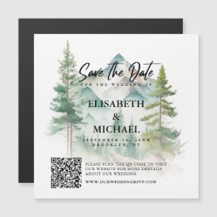Invitation Magnétique QR Code Outdoor Enregistrer le Mariage Date