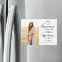 Quinceañera Enregistrer la date moderne Photo Gold
