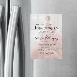 Invitation Magnétique Quinceañera moderne Photo Overlay 15ème anniversai