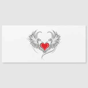 Invitation Magnétique Red Angel Coeur avec ailes