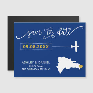 Invitation Magnétique République Dominicaine Mariage Enregistrer la cart
