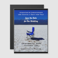 Réservez la Date pour Notre Mariage Aimant Chaise