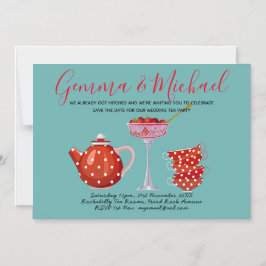 Invitation Magnétique Retro Enregistrer la date Mariage Thé Party 1950 V