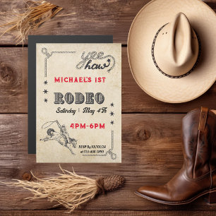 Invitation Magnétique Rodeo Western Riding Cowboy Rodeo Anniversaire