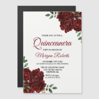 Romantique Bourgogne Rouge Rose Quinceanera
