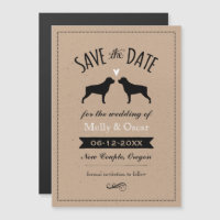 Rottweiler Silhouettes Mariage Enregistrer la date