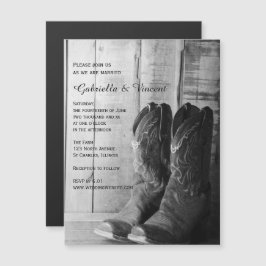 Invitation Magnétique Russe Cowboy Bottes Mariage occidental