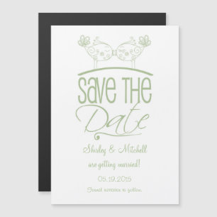 Invitation Magnétique Sage Green Bissing Birds Magnétique Enregistrer la
