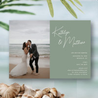 Sage Green Script Whimsical Moderne Enregistrer La
