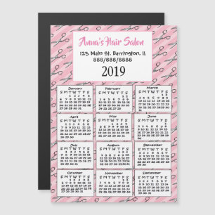Invitation Magnétique Salon de cheveux rose mignonne Business Mini 2019 